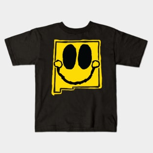 New Mexico Happy Cartoon Map Face with smile Kids T-Shirt